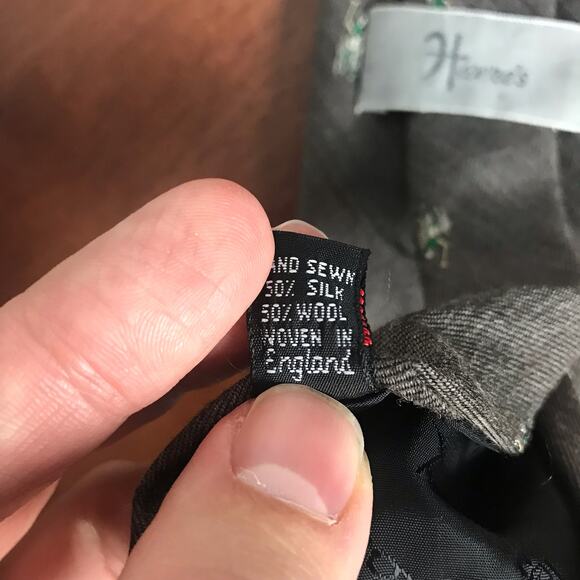 Robert Talbott VTG Silk & Wool Blend Gray Polo Classic Width Necktie Tie Horne's - Picture 6 of 7